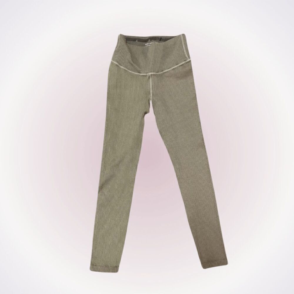 Good American brown tan ribbed leggings | Sz 1/2